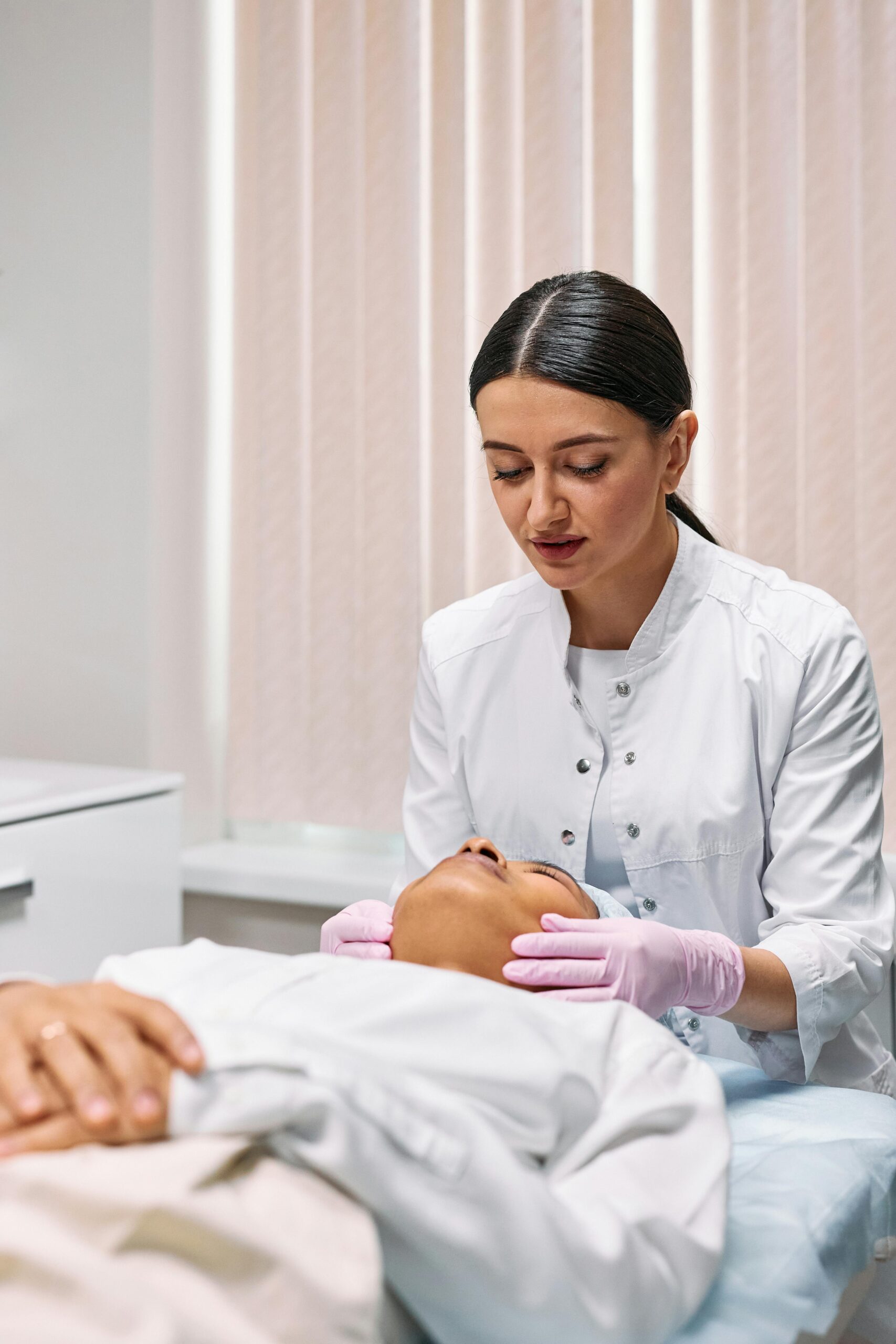 Woman with her aesthetician